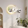 Wandklokken Luminous cartoon klok mode stille digitale kunst muurschildering eenvoudig restaurant esthetisch horloge murale decor