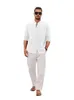 Camicie casual maschile maschile cubano guayabera lino abbottimo camicia manica roll -up per uomo colletto estate in spiaggia chimica homme 240416