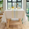 Embroidery Anglicanum Tassel Tablecloth Cotton Linen Dust Proof Table Cover for Kitchen Dining RoomHome Party Tabletop Decor 240402