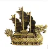 Dekorativa figurer Kopparstaty Pure Sailing Smidigt Dragon Boat Decoration Shop Office Opening Business Gift