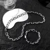 Bracelets de liaison simple rectangulaire en acier en acier inoxydable accessoires femelles conception de paperons de style hip-hop collier masculin