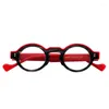 Óculos de sol Quadros clássicos espessados acetato redondo óculos moldes de designer de designer lê óculos de personalidade femininos de personalidade feitos à mão