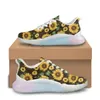 Scarpe casual moda design girasole di girasole da corsa esterna in rete sneaker sport traspiranti ainbow gradiente colore spesso personalizzato