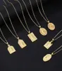 Nieuwe roestvrijstalen maagdelijke hanger ketting Gold Bijoux Crystal ketting voor man Women Fashion Pendant Catholic Jewelry8303649