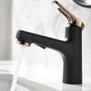 Bathroom Sink Faucets Electroplating Pull-out Basin Faucet Cold And Rinse Washbasin Accessories Single Hole Metal Taps