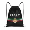 Italiaans embleem Italië Flag Drawring Backpack Sports Gym Bag voor mannen Women Patriotic Gift Training Sackpack 916B#