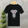 Hoogwaardige luxemerk 100% katoenen olifant printen T-shirt Harajuku menwomen korte mouw T-shirt Aziatische maat S-5XL 240416