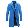 Men's Trench Coats Mid-Length Urban Casual Woolen Coat Korean Long Jackets For Men Style Slim Windbreaker Winter Warm