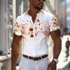 Casual shirts voor heren geometrisch zakelijk bedrukt shirt Outdoor Street werkkleding Zomer Rapel Korte mouwen Spiertop