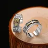 Кластерные кольца Винтажный католический христианский перекрестный перекрестный кольцо с тиснением кольцо регулируемого размера, подходящего для MEN039S и Women039S 1110184
