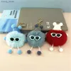 Plush Keychains Rex Rabbit Hair Small Coal Ball Keychain Spirit Cute Plush Doll Pendant Accessory colourful Coal Ball Car Bag Keyring Ornamrnts Y240415