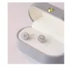 Studörhängen 925 Sterling Silver smycken Kvinna örhänge Shambhala Ball White Shiny Crystal Trendy Classic Fit Office Lady 1Pair