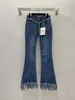 Designer jeans 2024 Nuova pannelli di moda di moda primavera estate marca lo stesso stile pantaloni abbigliamento da donna di lusso 0416-5