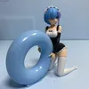 Actie speelgoedcijfers 13 cm re -leven in een andere wereld dan nul anime figuur REM lifebuoy knielen positie actie figuur standbeeld sexy verzamel cadeau speelgoed y240415