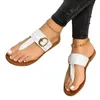 Kadın Ayakkabı Moda Yaz Terlikleri Çok yönlü kadın düz renk dönüş-toe tokası açık ayak parmağı düşük topuk plaj terlikleri 240410