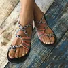 Sandal Ayakkabı Örgülü Halat Flip Flops Sıradan Stil Düz Kadınlar Sandalet Bayanlar Yaz Slip Üzerinde Sandalı Mujer 240415
