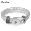 Charme Armbänder Chanfar PU Leder Schnappknopf Armband Schmuck mit einer Frau für Frauen Männer