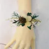 Flores decorativas Partido de flor seca Prom casamento Boutonniere Men Broruoch Tridal Wrist Corsage Girl Bracelet noivo