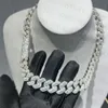 Fina smycken Hip Hop Iced Out Past Diamond Tester 18mm Silver VVS Moissanite Cuban Link Chain