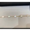 Bijoux de créateur Bracelet de luxe Chaîne de liaison Vanca Lucky Four Leaf Clover Bracelet 18k d'épaisseur Gol