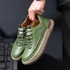 2024 casual shoes green black white brewn mens breathable athleisure classic sneakers size 38-44 GAI