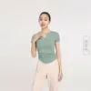 Designer Active Sets New Sexy V-neck Short Sleeved Slim Fit Sports Top Womens Fitness Suit Nude Yoga Suit T-shirt