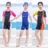 Girls Swimsuit One Piece da bagno Adolescente Adolescente QuickDrying Bioring Abitanti traspiranti per la protezione solare Bambini Summer Beachwear 240416