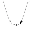 Pendant Necklaces Opal Round Beads Steel Chain Necklace For Women Men Korean Fashion Beaded Collar Choker Y2K Jewelry