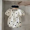 Rompers Milancel Baby Clothing Set Tiddder Girls Jumpsuits Polka Dot One Piece With Pannband L410
