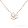 Designer Van High Edition White Beimu Full Diamond Butterfly Collier pour femmes 18k Rose Gold Lock Lock Chain et simplicité