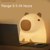 Lamps Shades Cute silicone Capybara night light for childrens night light gift USB charging animal touch bedding light timing function Q240416