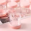 Bouteilles de rangement 5 / 10pcs Cosmetics Jar Boîte de maquillage Crème Nail Art Cosmetic Perle Pot Contauteur Round Bottle Portable Plastic Pink