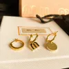 2024 Nuovo marchio M Brand Luxury Lettere Designer Orecchini per donne 18K Oro Gold Elegante Geometry Aretes Brincos Insegnante Materio Orecchie Materio Orecchi Orecchi Eacelli Gioielli