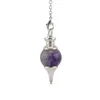 Anhänger Halsketten natürliche Quarzstein Amethysts Türkis Opal Reiki Heilung kreisförmiger Kegel Kristall Amulett Männer Frauen Wahrsager