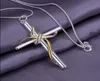 Prezzo di fabbrica 925 collana a catena d'argento Dichroic Twisted Rope Cross Ciondolo Spedizione gratuita1389494