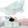 Memory Foam Pillow Sleeping Bed Orthopedic Slow Rebound Butterfly Shaped Pillow for Neck Pain Soft Relax Cervical Neck Stretcher 240401