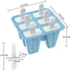 Popsicle Moldes 6 piezas Silicona Ice Pop BPA Molde libre REUDible Fácil Liberación de 240415