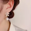 Pendientes colgantes Flor de ópalo de perlas de lujo para mujeres dulces elegantes temperamento elegante gota joyas de moda