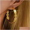 Hoop Huggie Earrings 40Mm Trendy 18K Gold-Plated Charming Eye Shape For Women Fashion Elegant Luxury Ear Jewelry Accessories Party Dro Dhldb