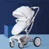 Barnvagnar# baby barnvagn 2in1/3 i 1luxury baby vagn med bil Seateggshell nyfödd baby barnvagn läder baby vagn högt landskap l416