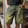 Jeans masculin 2024 Shorts en denim d'été hommes pantalons de longueur de genou ample en vrac