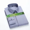 Men's Dress Shirts S-6XL Concealed Button Bamboo Fiber Luxury Mens Long Sleeve Social Slim Fit Elastic Anti-wrinkle Formal Elegant Shirt