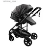 Strollers# Baby stroller 3 in 1 stroller folding two-sided child four seasons kinderwagen baby carriage high landscape Newborn Travelling L416