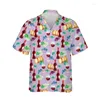 Camicie casual da uomo Frutti amanti camicia da spiaggia divertente fragola grafica per uomini per uomini vestiti arancione arancione manica corta boy hawaii