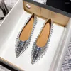 Lässige Schuhe Yatagody Größe 34-43 Frauen Ballett Flats Mode Nieten speicherte Zehen Low Heels Loafer 2024 Ins Spring Gold Party Comfy Kleid