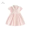 Dave Bella Polo Prinzessin Kleid für Mädchen Baby Kinder Sommer stricken süße süße sanfte Print Fashion Casual DB2241034 240413