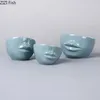 Vases Human Face Character Ceramic Vase Desk Decoration Potted Plant Flower Pots Flowers Arrangement Modern Decor Lips Shape