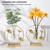 Vaser Golden Christmas Candles Flower Vase Dried Arrangement Plant Pot Hydroponic Ornament Table Decor Metal