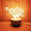 Lampes nuances d'amour romantique 3D LED LED lampe pour la maison de nuit de nuit pour enfants lampe d'anniversaire de fête d'anniversaire de la Saint-Valentin lampe de chevet Q240416