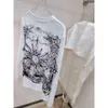 2023 Début d'automne Nouveau D Constellation Imprimé à manches longues Cound Round Broidered T-shirt Femme Simple Casual Bottom Top Instagram